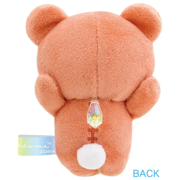 Sanrio Japan (San-X) - Rainbow Palm-Sized Plush Toy (Rilakkuma in the Rain) - Orange