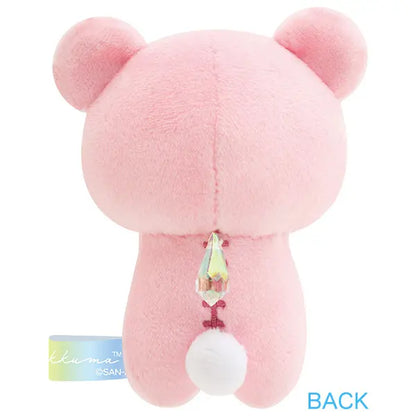 Sanrio Japan (San-X) - Rainbow Palm-Sized Plush Toy (Rilakkuma in the Rain) - Pink