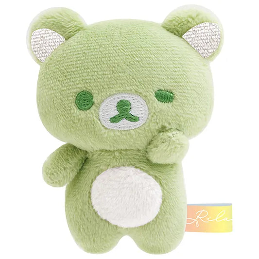 Sanrio Japan (San-X) - Rainbow Palm-Sized Plush Toy (Rilakkuma in the Rain) - Green