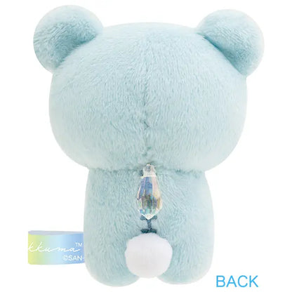 Sanrio Japan (San-X) - Rainbow Palm-Sized Plush Toy (Rilakkuma in the Rain) - Light Blue