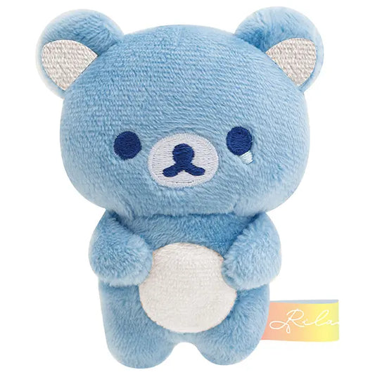 Sanrio Japan (San-X) - Rainbow Palm-Sized Plush Toy (Rilakkuma in the Rain) - Blue