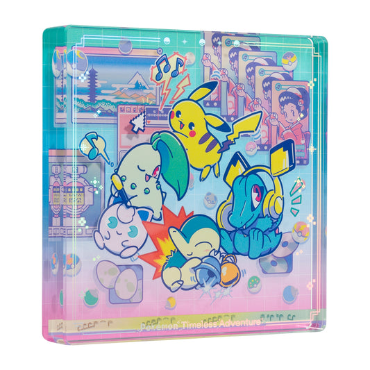 Japan Pokemon Center Original - Acrylic Block Art - Timeless Adventure Johto