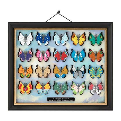 Pokemon Centre Japan - Vivillon Pin Collection in Frame - Complete Set of 20