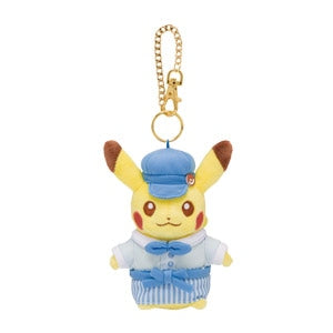 Pikachu Sweets by Pokémon Cafe Japan - Pikachu Plush Keychain (blue)