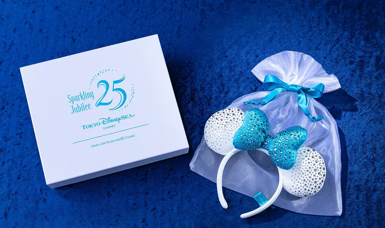 NOV 25 PREORDER - Disneysea 25th Anniversary - Sparkling Jubilee x Swarovski - Minnie Ears