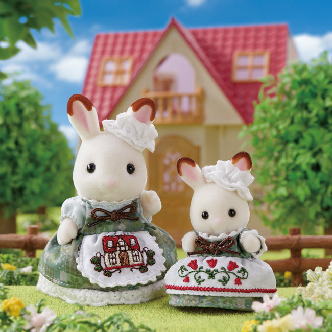 JAPAN LIMITED - Sylvanian Families - Chocolate Rabbit Flare & Clem - House Embroidery