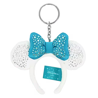 NOV 25 PREORDER - Disneysea 25th Anniversary - Sparkling Jubilee x Swarovski - Minnie Ears Keychain