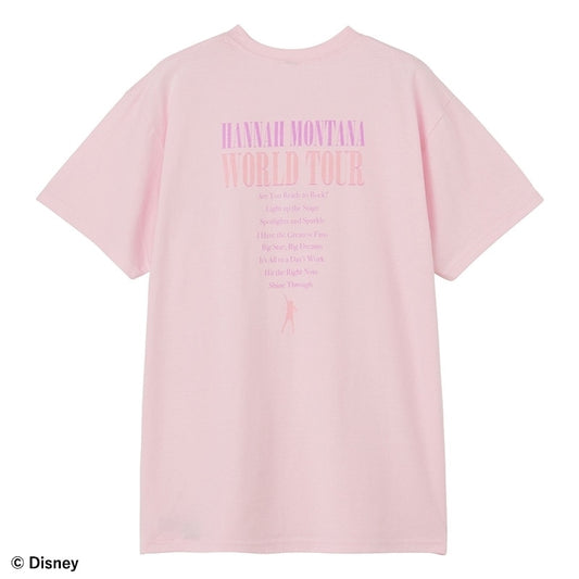 Disney Japan x PLAZA - Hannah Montana - Oversized Pink T-Shirt - World Tour