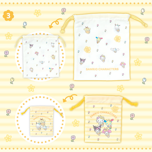 MARCH 4 PREORDER - Sanrio Japan - Drawstring Bag Set (Flower-loving bee)