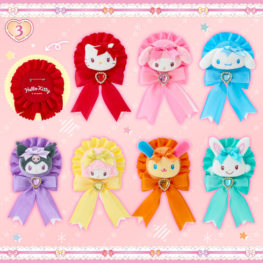 JUNE 10 PREORDER - Sanrio Japan - Colorful Dress Design - Rosette Brooch