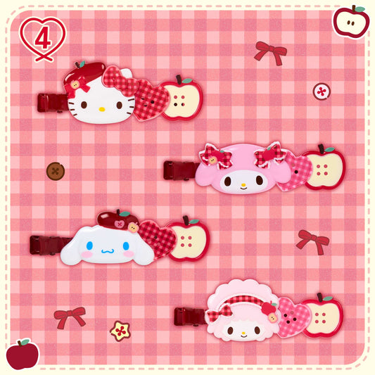 SEPT 9 PREORDER - Sanrio Japan - Autumn Apple Design - Hair Clips