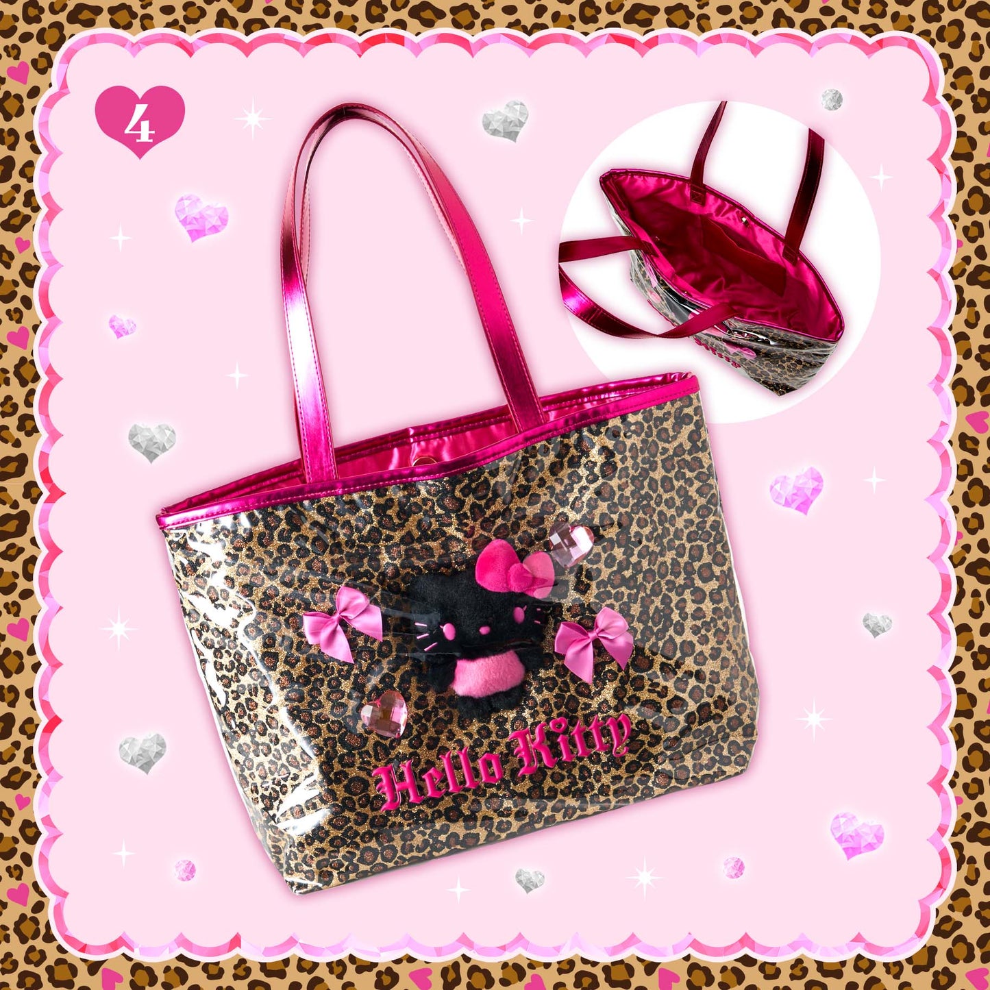 JULY 23 PREORDER - Sanrio Japan - Gal-style MAX - Leopard Print Tote Bag