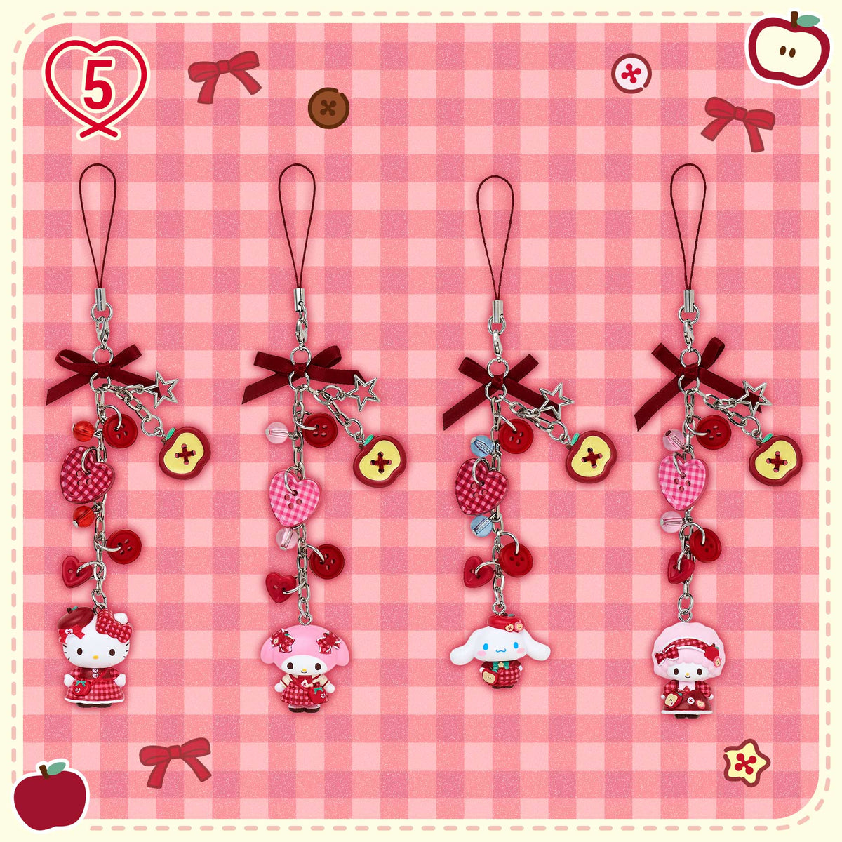 SEPT 9 PREORDER - Sanrio Japan - Autumn Apple Design - Strap Charm