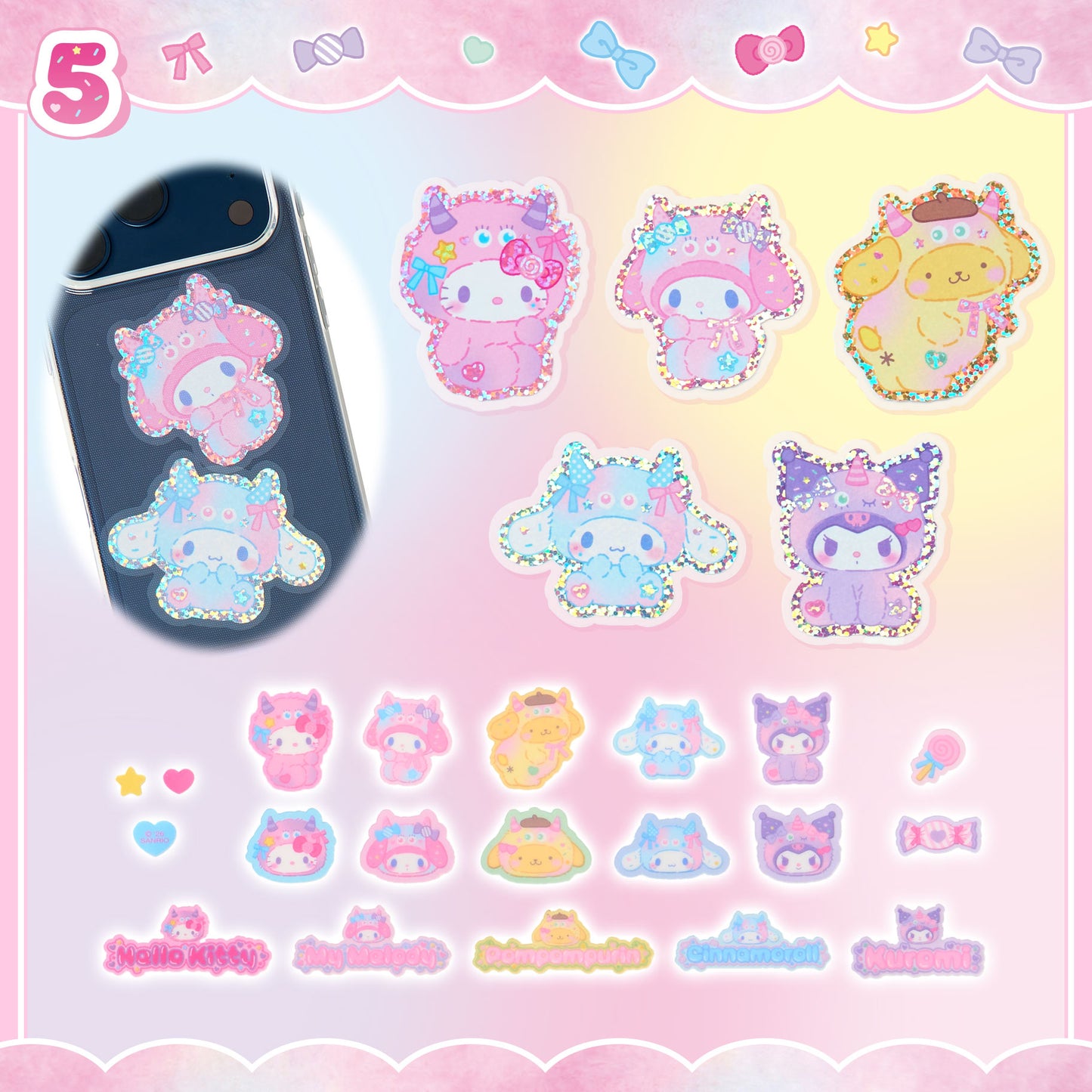 Sanrio Japan - Colorful Pop Monster Design Series - Sticker Set