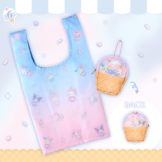 JUNE 3 PREORDER - Sanrio Japan - Dreamy Ice Cream Parlor - ECO Bag with Case