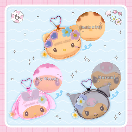 AUG 26 PREORDER - Sanrio Japan - Sparkling Summer Pool Series - Face-Shaped Clear Mini Pouch