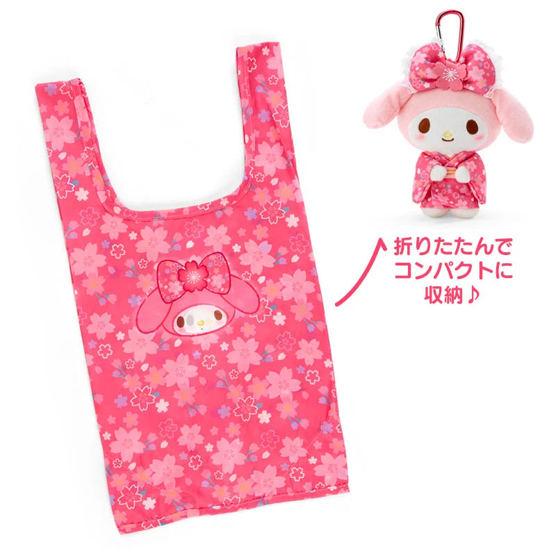 Sanrio Japan - My Melody - Plush Mascot Keychain / Eco Bag  (Cherry Blossom Kimono)