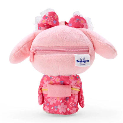 Sanrio Japan - My Melody - Plush Mascot Keychain / Eco Bag  (Cherry Blossom Kimono)
