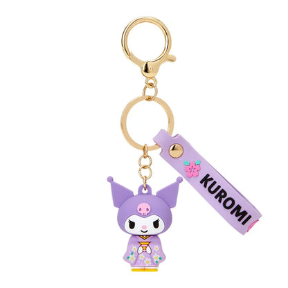 Sanrio Japan - Kuromi - Kimono - Rubber 3D Keychain