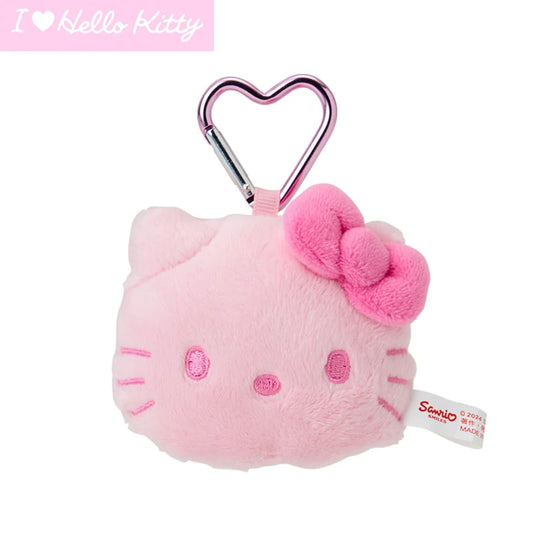Sanrio Japan - Hello Kitty Face-Shaped - Plush Mascot Keychain - "Kao" (I Love Hello Kitty)
