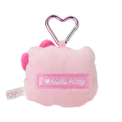 Sanrio Japan - Hello Kitty Face-Shaped - Plush Mascot Keychain - "Kao" (I Love Hello Kitty)