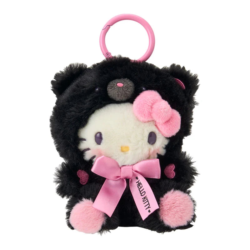 Sanrio Japan - Hello Kitty - Black & Pink - Plush Mascot Keychain