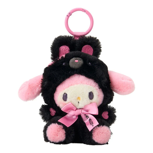 Sanrio Japan - My Melody - Black & Pink - Plush Mascot Keychain