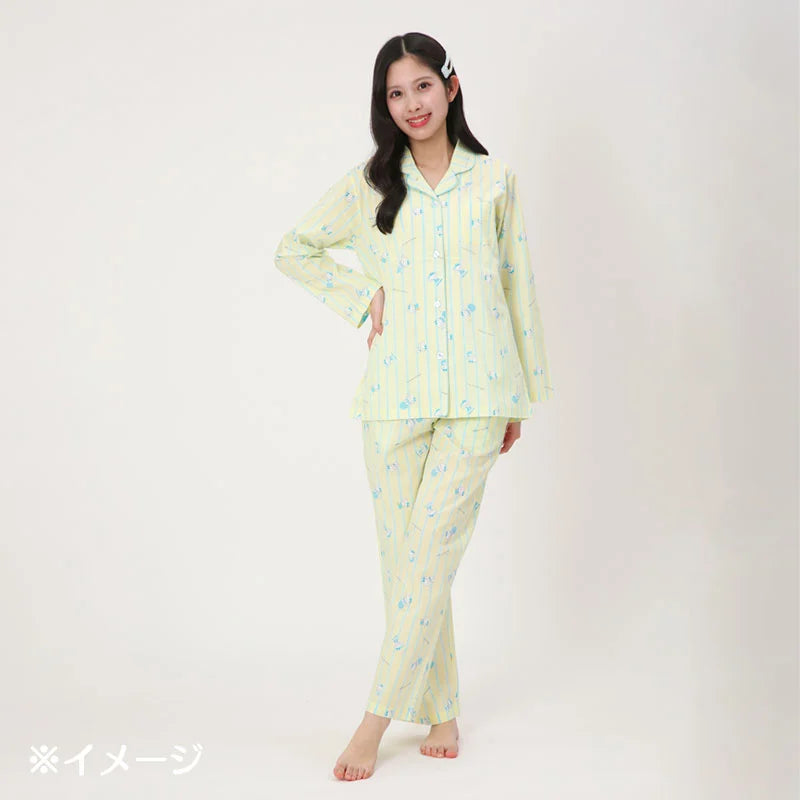 Sanrio Japan - Hello Kitty - Broadcloth Shirt - Pajamas Set - Adults (blue)