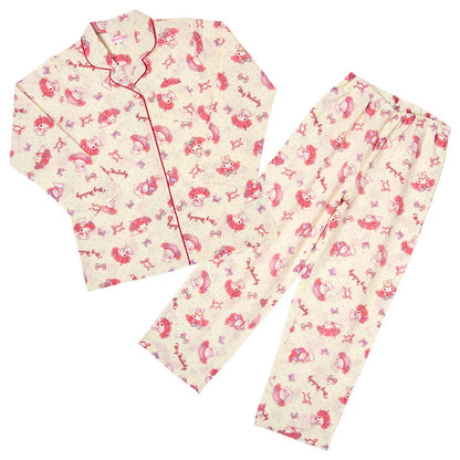 Sanrio Japan - My Melody - Broadcloth Shirt - Pajamas Set - Adults (cream)