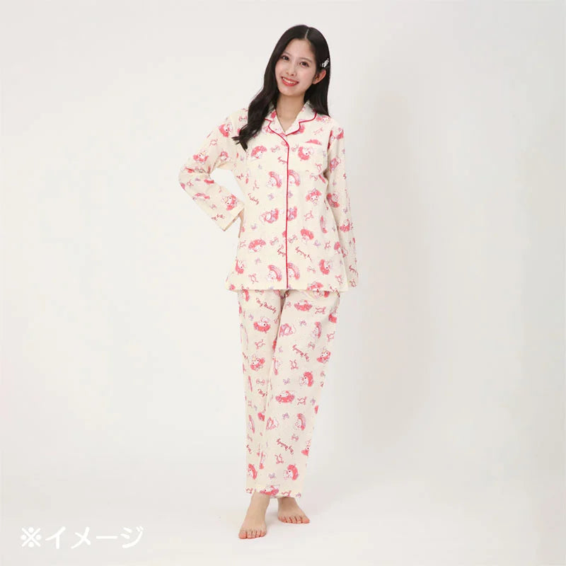 Sanrio Japan - My Melody - Broadcloth Shirt - Pajamas Set - Adults (cream)
