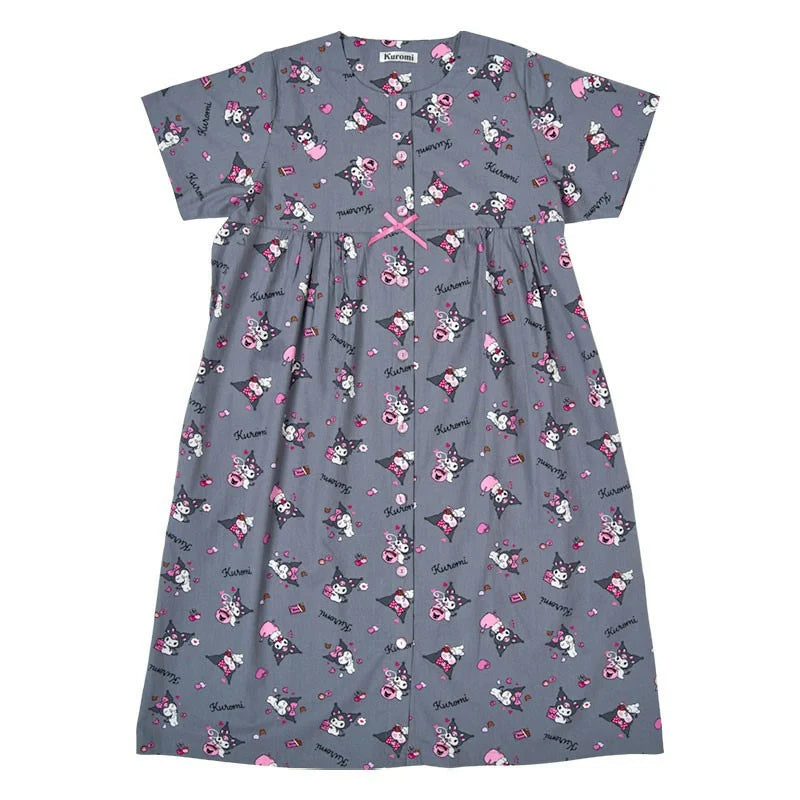 Sanrio Japan - Kuromi - Room Dress Pajamas - Adults (grey)