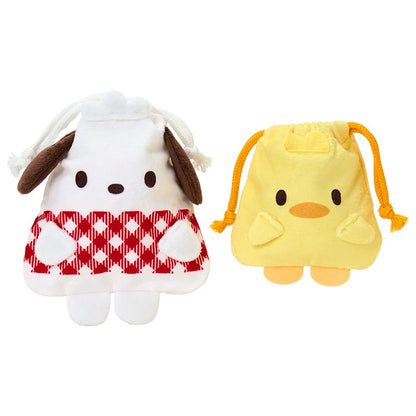 Sanrio Japan - Pochacco - Drawstring Bag Set (Pochacco Loves Pee-chans)