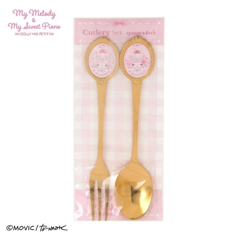 Sanrio Japan - My Melody & My Sweet Piano DOLLY MIX PETIT - Cutlery Set
