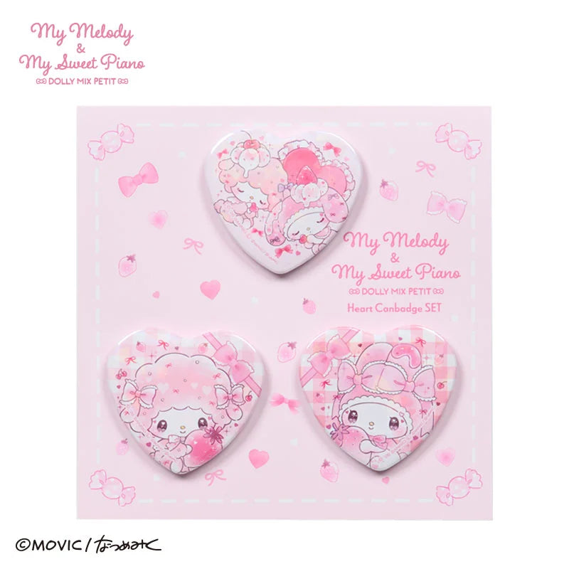 Sanrio Japan - My Melody & My Sweet Piano DOLLY MIX PETIT - Can Badge Set
