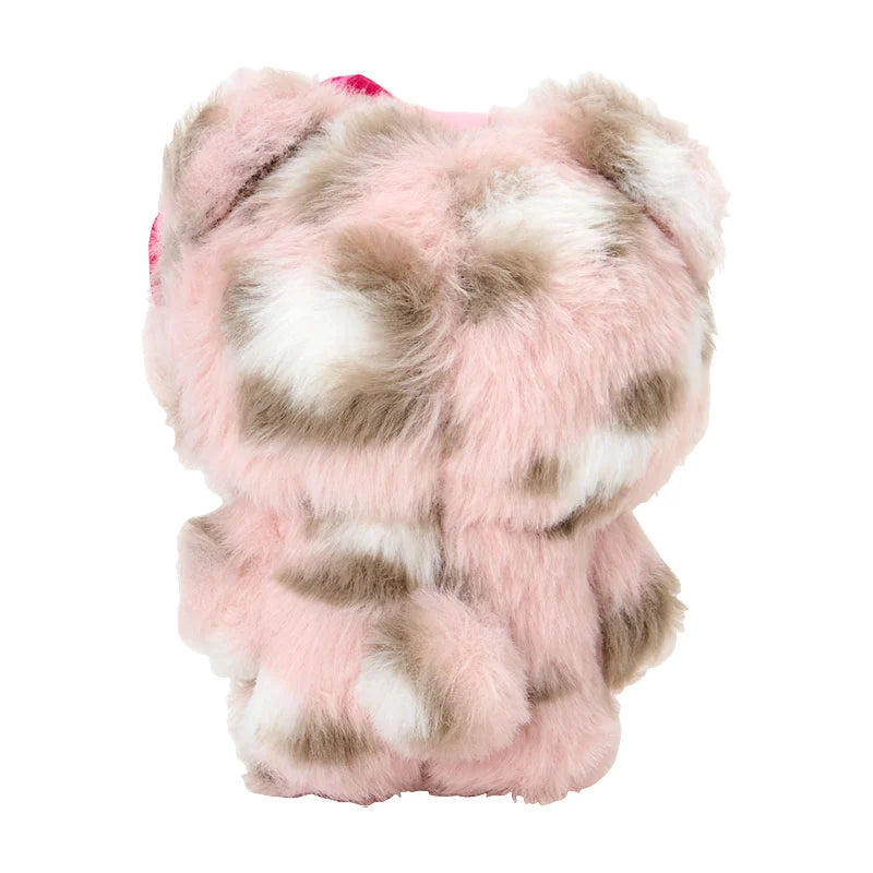 Sanrio Japan - Hello Kitty - Tan Face Mini Leopard - Gyaru (Gal) Plush Keychain (Pink)