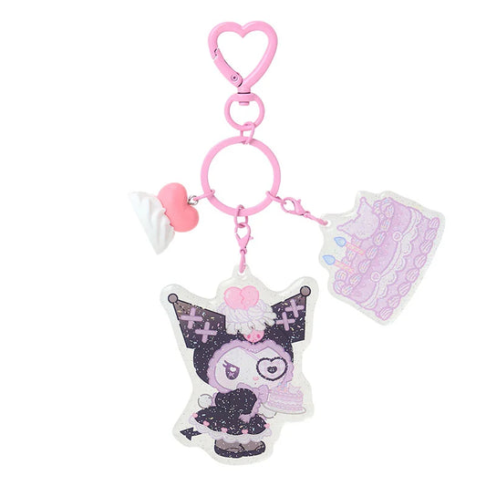Sanrio Japan - Kuromi Acrylic Keychain with Charm - (Dreamy Sweets Ghost House)
