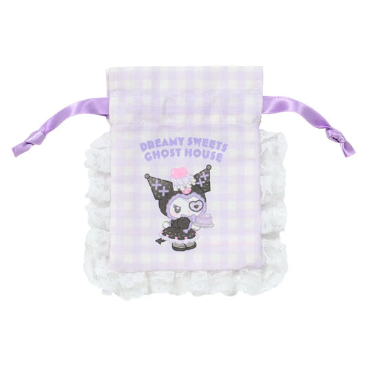 Sanrio Japan - Kuromi Mini Drawstring Bag - (Dreamy Sweets Ghost House)