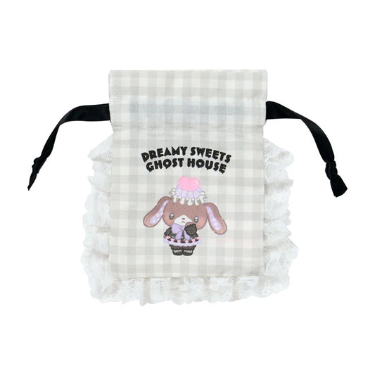 Sanrio Japan - Sugarbunnies Mini Drawstring Bag (Brown Rabbit) - (Dreamy Sweets Ghost House)