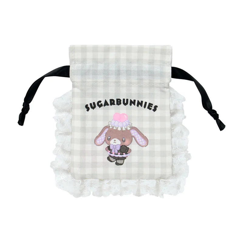 Sanrio Japan - Sugarbunnies Mini Drawstring Bag (Brown Rabbit) - (Dreamy Sweets Ghost House)