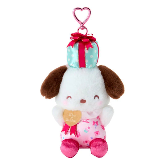 Sanrio Japan -  Sanrio Shops 55th anniversary - Pochacco Plush Keychain (wrapping paper)