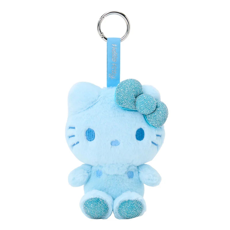 Sanrio Japan - Hello Kitty - Fluffy Glitter Plush Keychain - Blue