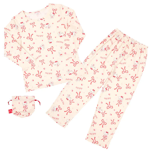 Sanrio Japan - Hello Kitty - Ribbon Pajamas with Storage Pouch