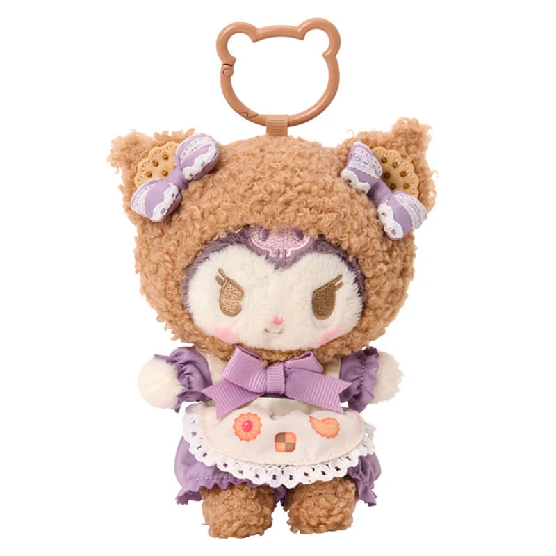 Sanrio Japan - Cookie Fluffy Bear - Kuromi Plush Keychain